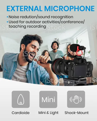 Miniatura 2 de Moukey MCM-1 - Micrófono para cámara réflex digital, cámara de vídeo externa con micrófono para teléfono, smartphone, Vlogging, Canon/Nikon/Sony