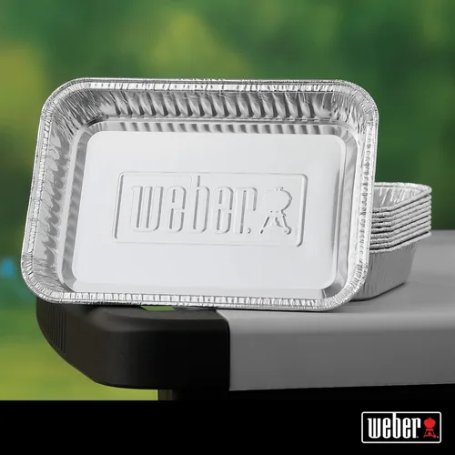 Miniatura 3 de Sartenes de goteo de aluminio Weber, compatibles con parrillas de gas Weber, pequeñas, juego de 10