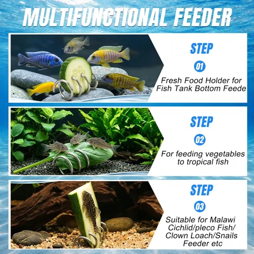 Miniatura 7 de Comedero de vegetales para pecera, acuario, para acuario, vegetariano, soporte para alimentos frescos para peces, cíclidos de Malawi, pez pleco