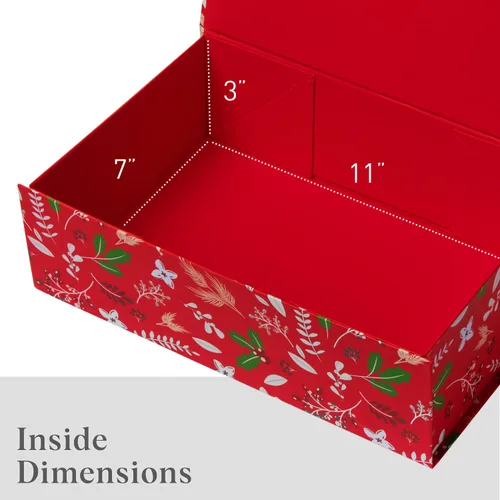 Miniatura 2 de Caja de regalo de Navidad con tapa magnética Cajas de regalo decorativas rojas para regalos, regalos de vacaciones, golosinas, adornos