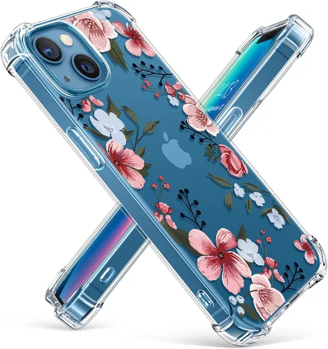 Miniatura 141 de GVIEWIN - Funda floral para iPhone 14 de 6.1 pulgadas, protector de pantalla + protector de lente de cámara, no se amarillenta, a prueba de golpes