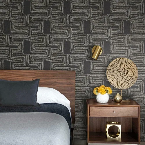 Miniatura 11 de RoomMates RMK12215PL Nikki Chu Papel Tapiz Autoadhesivo Despegar y Pegar Zulu Signature Gris y Plateado Metálico