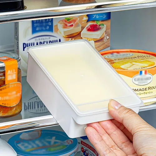 Miniatura 5 de Mantequillera con tapa, recipiente para mantequilla con cuchillo, platos de mantequilla de sellado de plástico para refrigerador