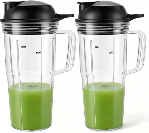 Miniatura 10 de Frasco personal de repuesto para exprimidor de 24 onzas con tapa para llevar, compatible con Nutribullet Ultra Plus+ Sistema de cocina compacto