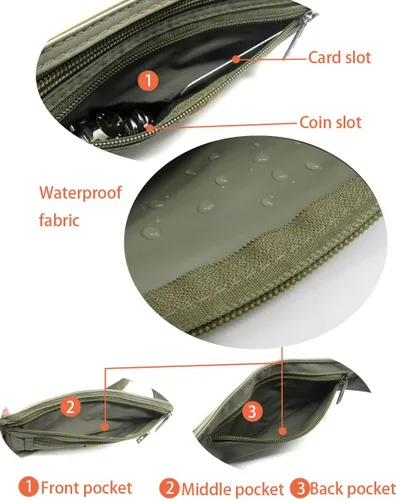 Miniatura 33 de Bolsa de cintura ultrafino con ranuras c/visualización para tarjeta de crédito, para deportes, aire libre, correr, caminar, viajes.