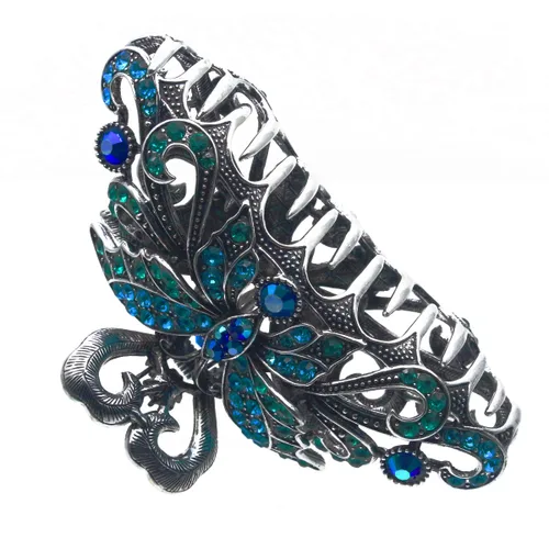 Miniatura 6 de Fashion & Lifestyle Pinza de mandíbula grande de aleación de metal para mujeres y niñas, pinza bastante fuerte, pasador antideslizante, agarre hacia