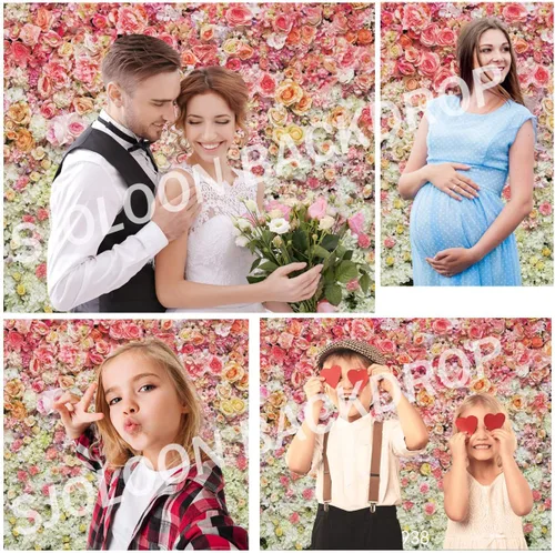 Miniatura 3 de Telón de fondo floral para fotografía del día de San Valentín, fondo de flores de primavera para fotógrafos, accesorios de estudio 10938
