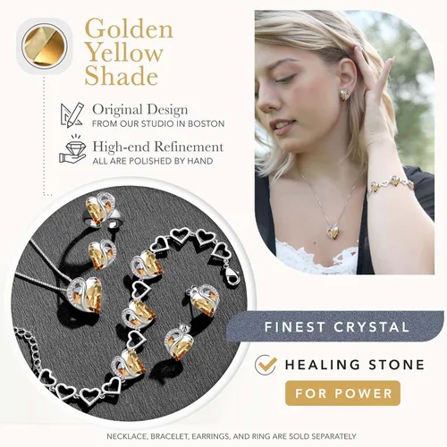 Miniatura 4 de Leafael - Pulsera de amor infinito con eslabones, corazón de cristal y piedra natal, regalos para mujer, tono plateado, 7 pulgadas con extensor de 2