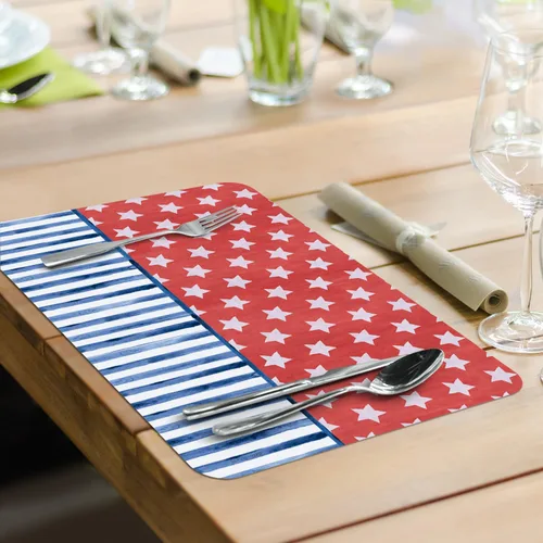 Miniatura 6 de CounterArt Americana Style - Juego de 4 manteles individuales reversibles de plástico flexible de fácil cuidado, fabricados en los Estados Unidos
