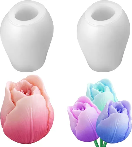 Miniatura 9 de 4 moldes para velas de margaritas, moldes de silicona para hacer velas, molde decorativo en forma de flores 3D para fondant, jabón, pastel