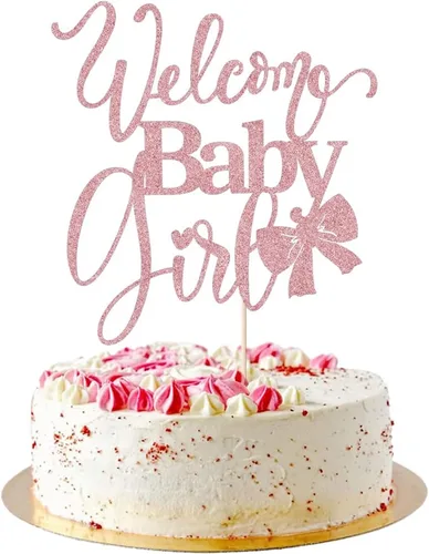Miniatura 3 de Decoración de bienvenida para tartas de bebé niña, baby shower, baby shower, recién nacida, espectáculo de género para niña, decoración de fiesta