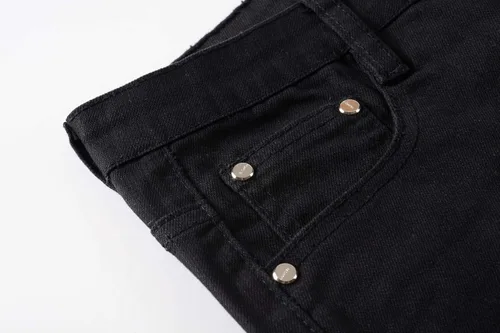 Miniatura 6 de Parches estampados para hombre, diseño de retazos de moda, ajustados, desgastados, con agujeros, de mezclilla, cantantes, bailarines