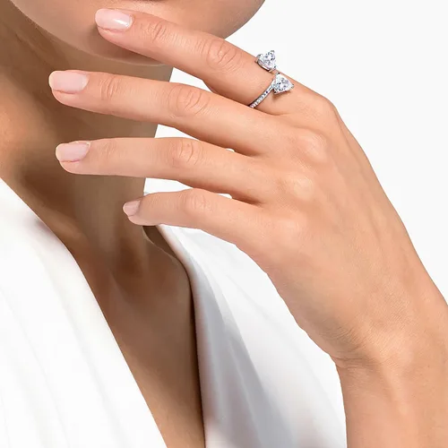 Miniatura 5 de Swarovski Attract Soul - Anillo chapado en rodio, diseño de corazón