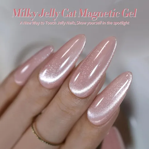 Miniatura 5 de Born Pretty Esmalte de uñas de gel de ojo de gato magnético, esmalte de gel pastel lechoso magnético azul pastel verde púrpura rosa nude plateado
