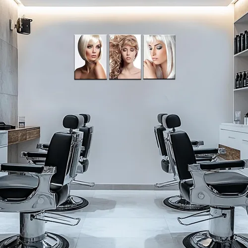 Miniatura 2 de Decoración de pared de salón de peluquería de corte de pelo de moda enmarcada 36Wx16H Women Hairstyle Wall Decor, Fashion Haircut Picture