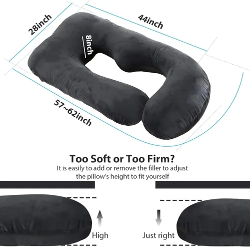 Miniatura 7 de BATTOP Almohadas de embarazo para dormir, almohada de maternidad de cuerpo completo para dormir de lado, soporte para espalda, piernas, vientre