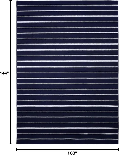 Miniatura 3 de Garland Rug Avery - Alfombra a rayas de 9 pies x 12 pies, antideslizante, suave, resistente a las manchas, ideal para salas de estar y pasillos