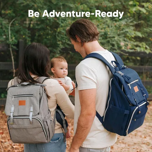 Miniatura 8 de KeaBabies Mochila para pañales para bebé con cambiador, bolsa de bebé impermeable para mamá y papá, bolsillos aislados para botellas, niños Azul