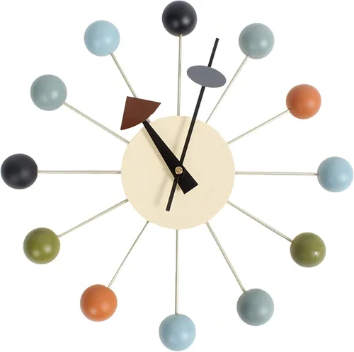 Miniatura 10 de SHISEDECO Reloj asterisco moderno en negro, sin tictac, diseño retro de mediados de siglo, reloj de cuarzo de pared silencioso decorativo