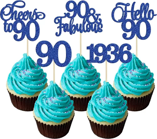 Miniatura 55 de Gyufise Paquete de 24 adornos negros para cupcakes de 10.º cumpleaños con purpurina negra 10 Ten Hello 10 Dights dobles desde 2015 para decoraciones