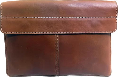Miniatura 4 de CALYX Carpeta de cuero, organizador de carpetas de archivos de cuero de grano completo, soporte para documentos, cartera de cuero para hombres