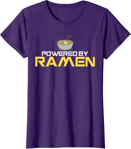 Miniatura 8 de Camiseta de fideos de anime japoneses Powered By Ramen, Negro, S