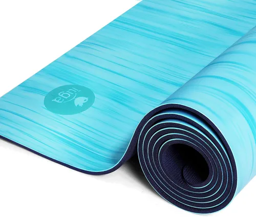 Miniatura 11 de IUGA Esterilla de yoga profesional antideslizante para pilates antidesgarros, respetuosa con el medio ambiente, esterilla de yoga caliente con Gris