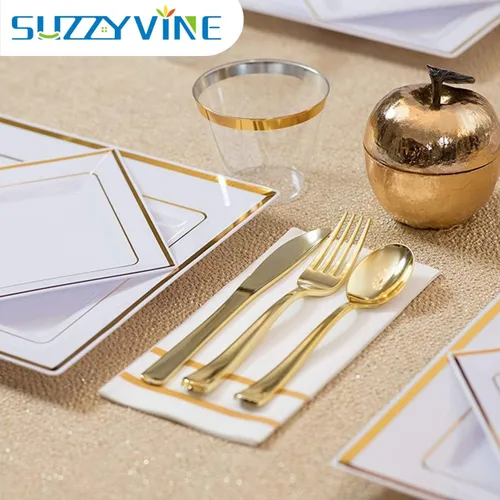 Miniatura 8 de Servilletas desechables doradas con bolsillo integrado para cubiertos, servilletas de tela para bodas, fiestas de lino, 100 unidades, 16 x 16