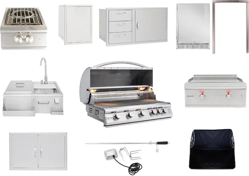 Miniatura 14 de Paquete de parrilla de gas Blaze BBQ para exterior de 32” LTE con parrilla de gas incorporada, parrilla de gas LTE, quemador de gas LTE, puerta