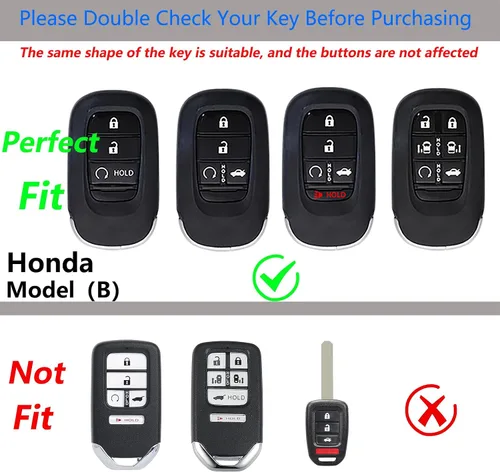 Miniatura 2 de Funda para llavero Honda con llavero, protección de aleación de zinc de fibra de carbono real compatible con 2022 2023 Accord Civic HR-V CR-V Pilot