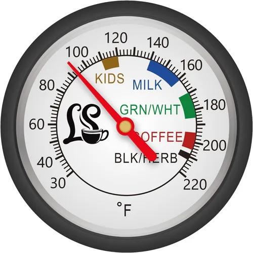 Miniatura 6 de London Sip RiteTemp - Hervidor de cuello de cisne con termómetro, boquilla fina, ideal para verter café, acero inoxidable cepillado, 40.6 fl oz