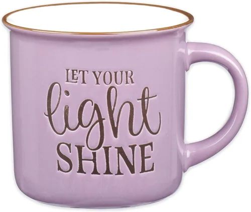 Regalos de Arte Cristiano Taza de Café de Cerámica Estilo Campamento Lavanda – 13 oz. Taza de Café y Té Inspiradora con Escritura Bíblica Apto para