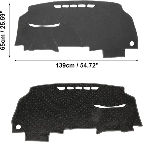 Miniatura 6 de X AUTOHAUX Cubierta del tablero del coche gris poliéster antideslizante alfombra protectora alfombra a prueba de sol para Honda Civic 2006 2007 2008