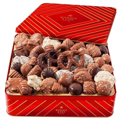 Miniatura 10 de Cesta de regalo de chocolate Regalo en forma de corazón para ella, madre, madre, esposa, cónyuge con trufas de chocolate con leche surtidas