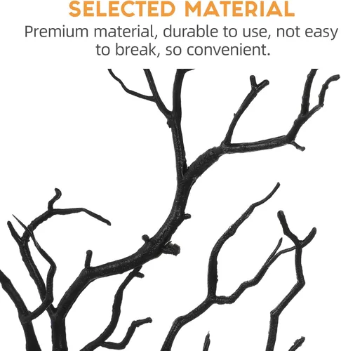Miniatura 6 de SEWACC 4 ramas de árbol secas de cornamenta artificial, ramas de plástico con forma de asta de 13.76 pulgadas, ramitas decorativas para plantas