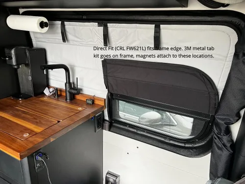 Miniatura 27 de VanEssential Cubierta Magnética Aislante para Ventana de Oscurecimiento Total Diseñada para Puerta Corredera Mercedes-Benz NCV3 y VS30 con Marco