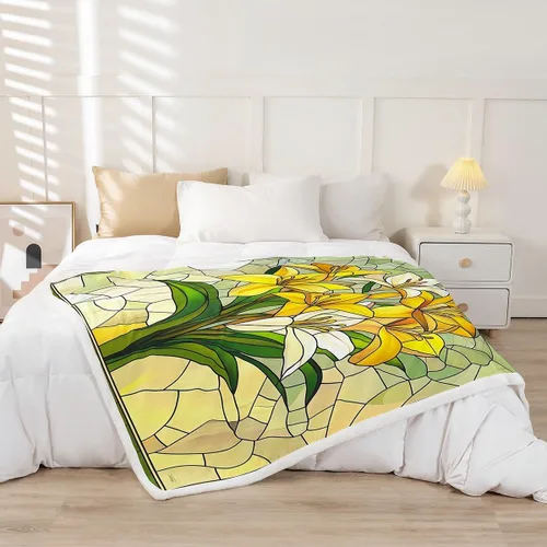 Miniatura 31 de Manta de cama de margaritas blancas, manta de franela rústica con flores florecientes de jardín natural para decoración de habitaciones, manta