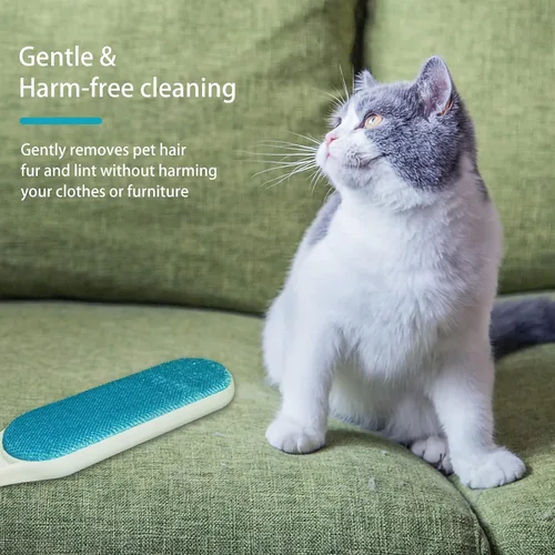 Miniatura 6 de Paquete de 2 cepillos para quitar pelusas de muebles, doble cara autolimpiante suelto para mascotas, limpiador de pelo para ropa, sofá, alfombra