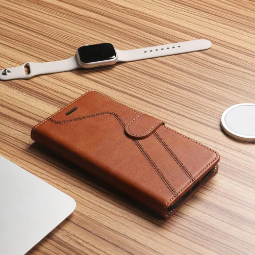 Miniatura 6 de Funda tipo cartera de cuero para Moto G Stylus 4G 2021 de 6.8 pulgadas, con bloqueo RFID, soporte magnético para tarjetas de crédito, funda de TPU a