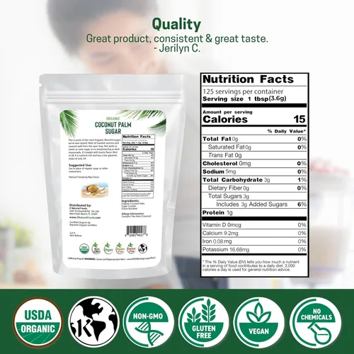 Miniatura 2 de Z Natural Foods Azúcar de coco orgánico, rico en nutrientes, sabroso y sin refinar, perfecto para té, café, avena, postres y hornear, sin OMG