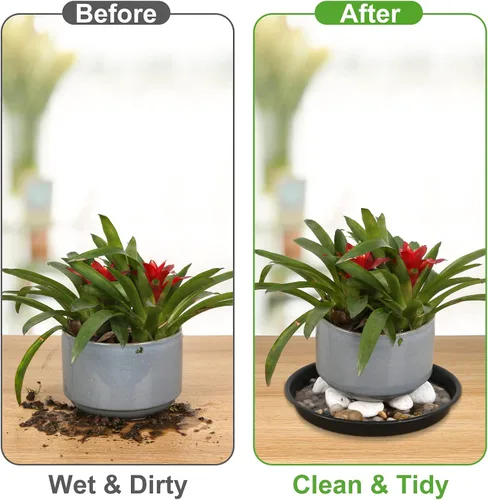 Miniatura 4 de Paquete de 8 Platillos de Plástico para Plantas de 10 Pulgadas 12 Pulgadas 14 Pulgadas 15 Pulgadas Bandejas de Goteo Platillos para Plantas