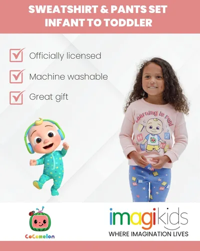 Miniatura 3 de CoComelon JJ - Conjunto de sudadera y pantalones de vellón para bebés y niñas pequeñas