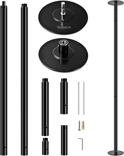 SereneLife Professional Spinning Dance Pole, 45mm Portable Exercise Pole for Fitness – Durable Steel Build, Anti-Rust Finish, Suitable for Home,