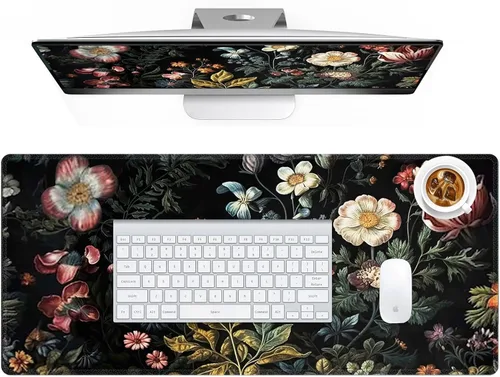 Miniatura 12 de HAOCOO Tapete de escritorio bohemio, alfombrilla de escritorio para computadora, alfombrilla grande para mouse para escritorio, alfombrilla de mouse