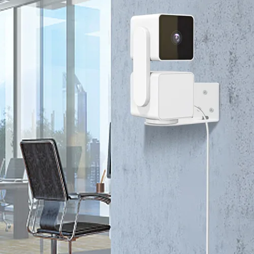 Miniatura 2 de Haoyou Soporte de pared de metal para Wyze Cam Pan V3/V4 Wyze Cam V4/V3 adhesivo sin taladrar instalación en interiores y exteriores