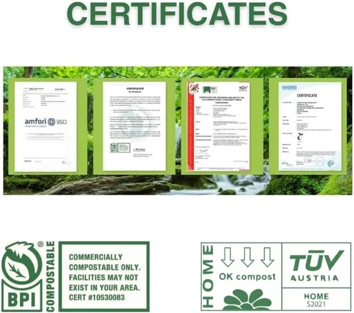 Miniatura 4 de Bolsas de compras compostables certificadas por OrangeBio (tamaño grande), 500 unidades, 12 x 6 x 20 pulgadas (extragruesas), capacidad para 20