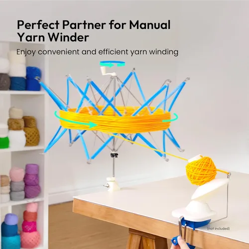 Miniatura 2 de Yarn Swift - Paraguas Swift de hilo para ganchillo, soporte para madejas de diseño flexible y ligero, plegable, altura y diámetro ajustable