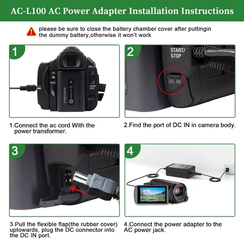Miniatura 3 de AC-L100 para Sony Handycam Camcorder Charger, compatible con CCD TRV108 TRV308 TRV318 y DCR-TRV460, etc., repuesto para adaptador de corriente