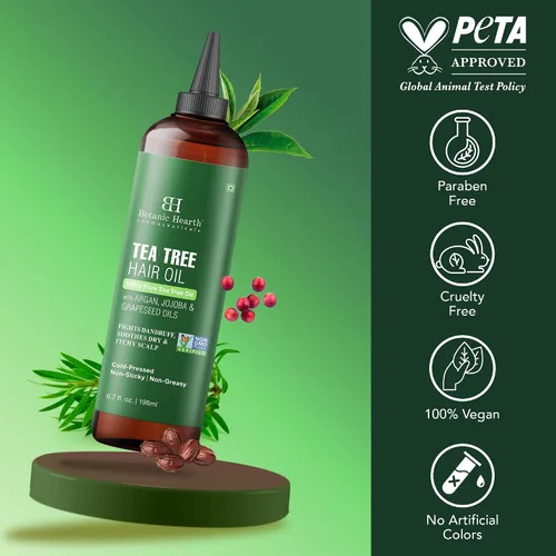 Miniatura 8 de Botanic Hearth Aceite de cuero cabelludo de árbol de té 100% puro para el crecimiento del cabello, la caspa y la picazón del cuero cabelludo, 6.7