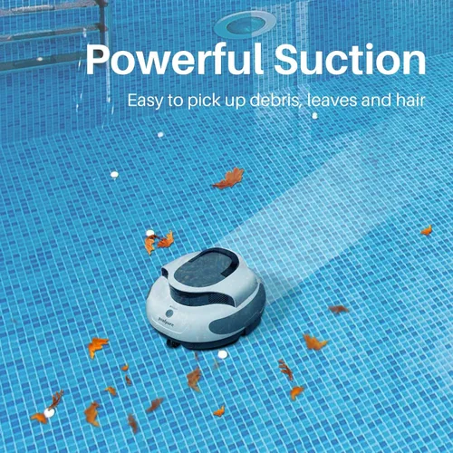 Miniatura 7 de POOLPURE Limpiador de piscina, batería de 5000 mAh, tiempo de ejecución de 100 minutos, cobertura de 1000 pies cuadrados, limpiador automático